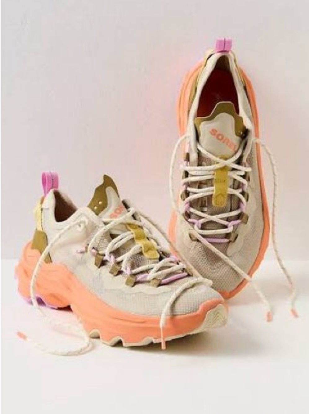 Sorrel x FP Movement Sneakers in Cream & Peach